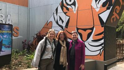 Belinda, Beata and Louise at the Tiger Trek entrance